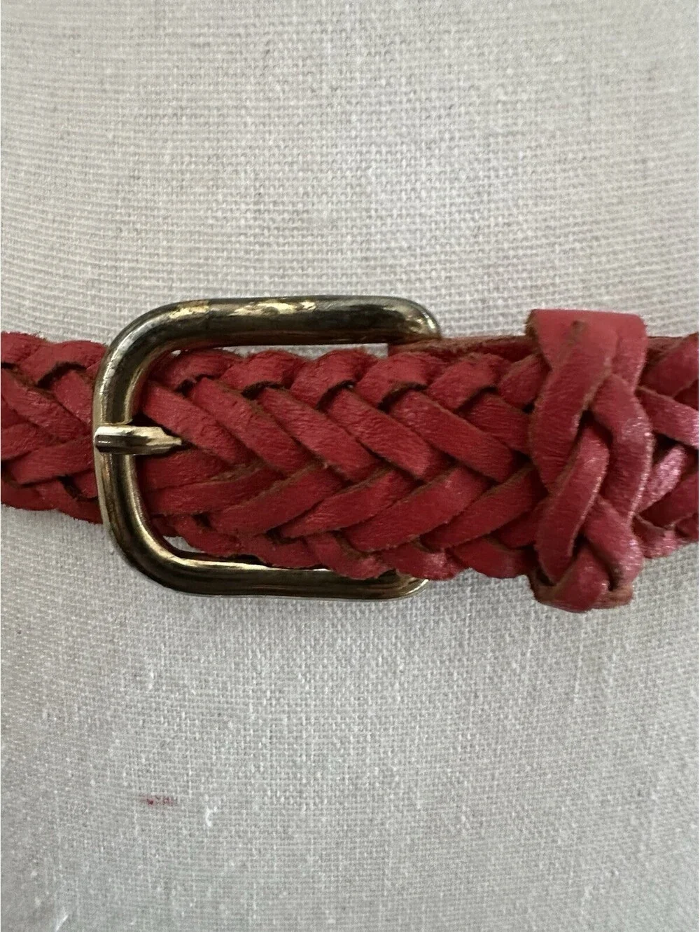 Capezio Argentina Braided Leather Belt – Red – Made in Argentina